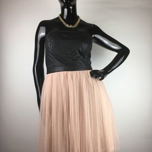 🛍️4/$20 XXI Faux Leather/Tulle Dress